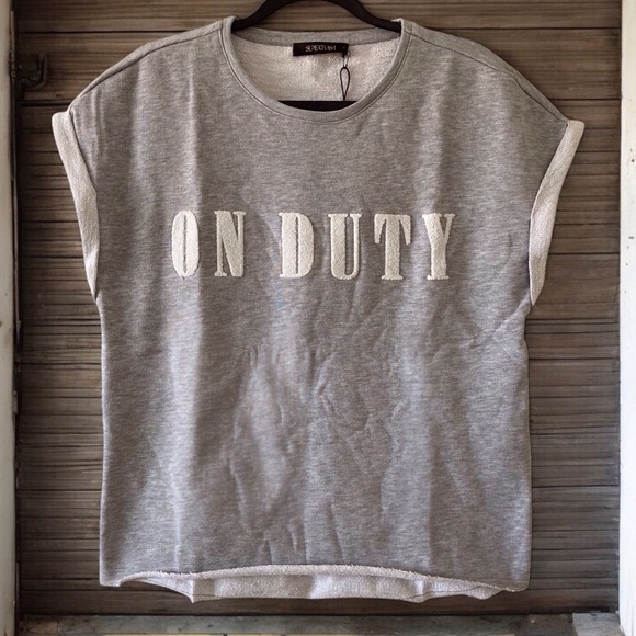 SUPERTRASH “On Duty” Sleeveless Sweatshirt distressed cutoff  Size L NWT Unisex - Picture 1 of 5